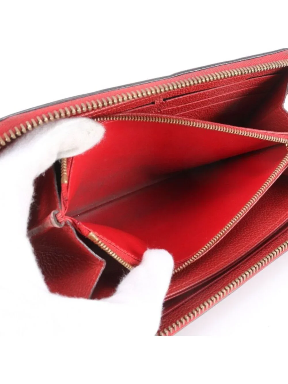 Louis Vuitton Monogram Empreinte Zippy Wallet Scarlet Leather